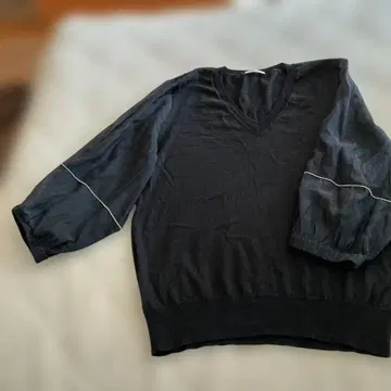 Peserico 블랙 V넥 소매 스웨터