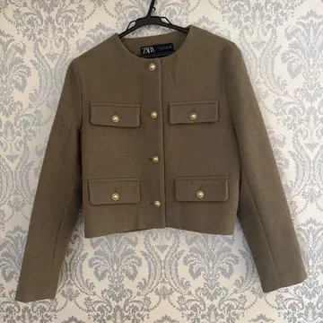 자라 카키 노카라 자켓