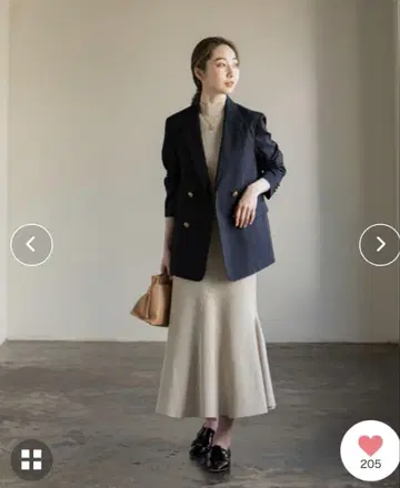 NOBLE 린넨 스트레치 더블 브레스트 자켓 38 사이즈
