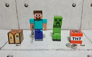 새상품급 Minecraft 스티브 크리퍼 피규어 세트