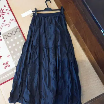 미사용 블랙 롱 벌룬 스커트