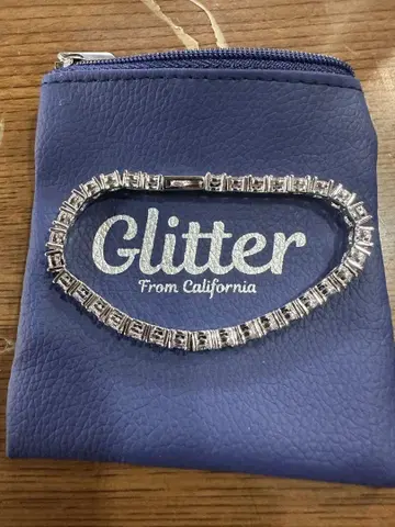 Glitter 실버 크리스탈 팔찌