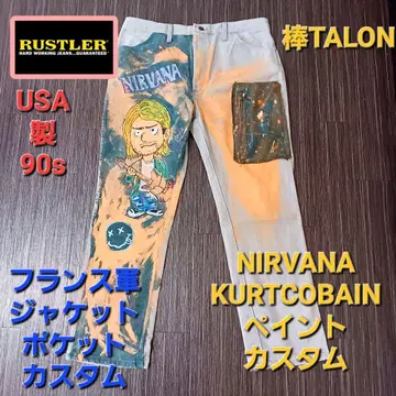 RUSTLER 90s USA제 페인트 가공 청바지 바 TALON 38