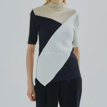 유나이티드 도쿄 크로스 라인 블로킹 컷 베이지