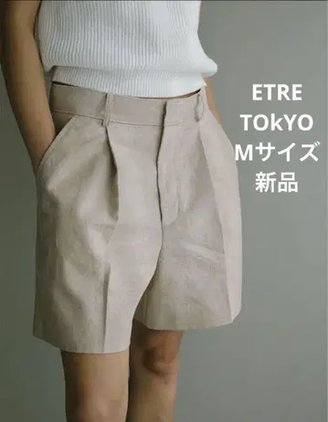 택 포함 새상품 에트레토쿄 본딩 숏팬츠 린넨 100% M