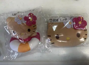 산리오 헬로키티 복권 당첨 일광화상 키티 얼굴 모양 파우치 마스코트 세트