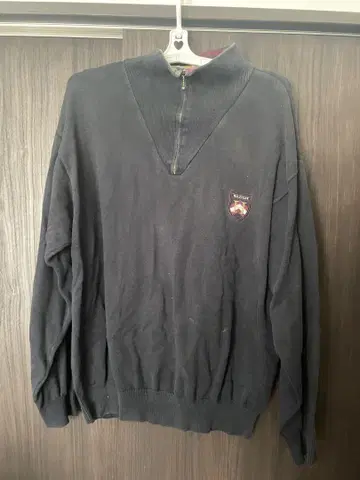 타미힐피거 하프 지퍼 긴팔 티셔츠 XL 블랙