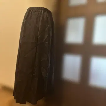 와이즈 요지야마모토 포 리빙 블랙 롱 스커트 경량 소재 허리밴딩