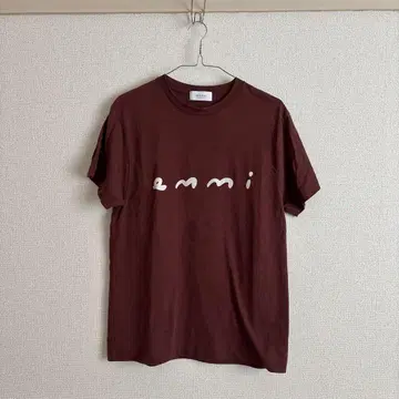 emmiatelier 와시 혼방 로고 티셔츠 버건디 emmi