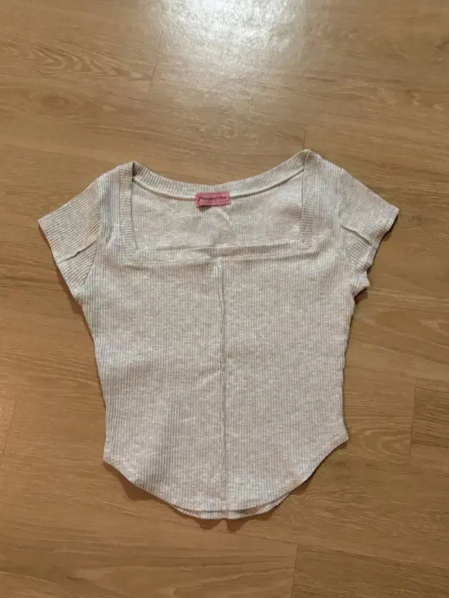 [White Melange] Pleasenofollow bobby Top Short Sleeve Version Pleasenofollow