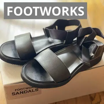 FOOTWORKS 가죽 샌들 23.0cm 블랙