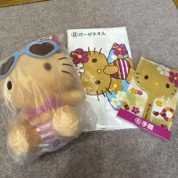 일광화상 키티 복권 봉제 인형 타월 손거울 세트