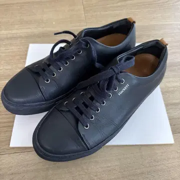 Hackett London 네이비 가죽 스니커즈 UK8