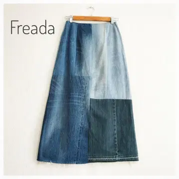 Freada 패치워크 리메이크 데님 롱 스커트 FREE 프리다