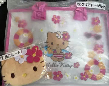 키티 복권 클리어 토트 파우치
