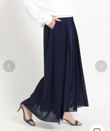 거즈 플리츠 와이드 팬츠