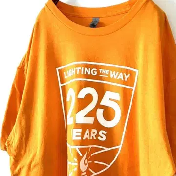 넥스트 레벨 225YEARS 라이팅 티셔츠 XL 오렌지 구제 의류
