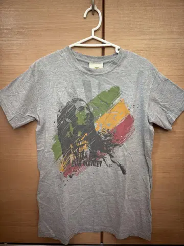 Bob Marley 티셔츠 그레이 계열 빈티지 스타일