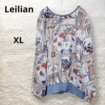 Leilian 레리안 일본제 마린 패턴 부드러운 상의 긴팔 티셔츠 XL