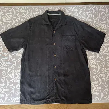 90s Tommy Bahama 실크 오픈 카라 셔츠 블랙
