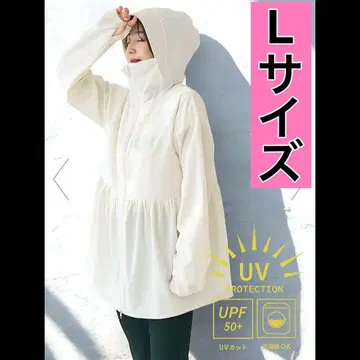 coca UV 차단 개더 후드티 아이보리 코카 UV 차단 후드티