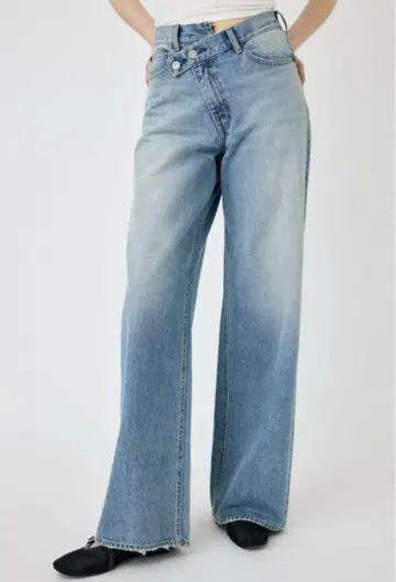 MOUSSY CROSS WAIST WIDE STRAIGHT 사이즈 1