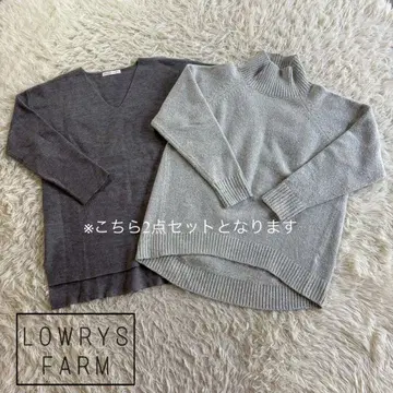 LOWRYS FARM 니트탑 2개 세트 V넥 하이넥 구제 의류