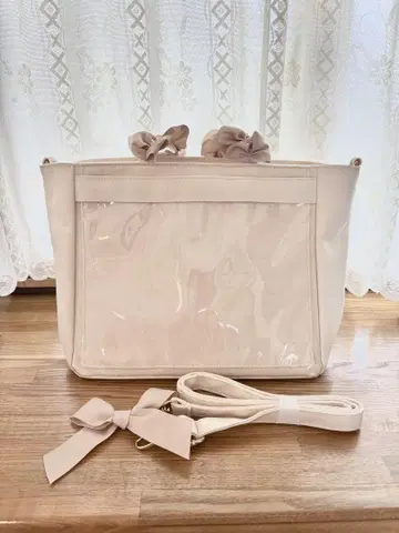 자카마트 A4 다기능 2WAY 핸들 프릴 토트백 베이지