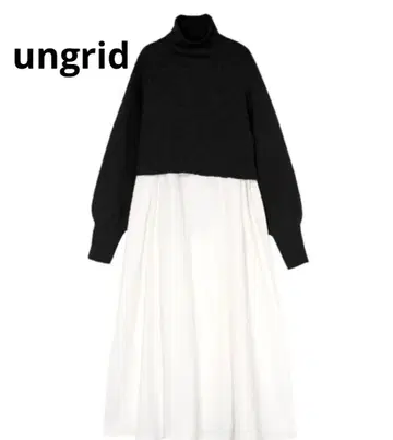 Ungrid 언그리드 긴팔 원피스 2way 화이트 노카라