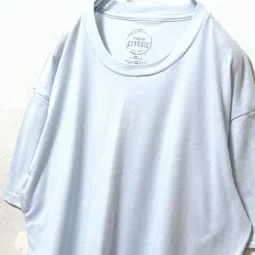 투루크 클래식 무지 티셔츠 라이트 블루 스카이블루 L 구제 의류