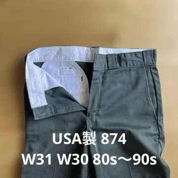 80s USA제 디키즈 874 그린 워크 팬츠 W31 L30