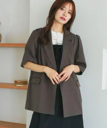턱 슬리브 모듬 자켓