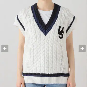 U by SPICK&SPAN 로고 와펜 니트 베스트