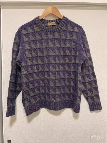 Issey Miyake 올드 택 기하학 패턴 니트 스웨터