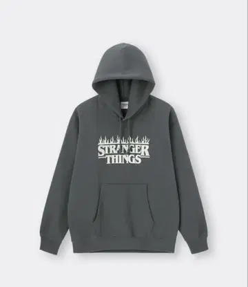스트레인지 싱스 후드 부착 후드티 그레이