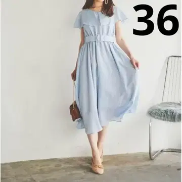 31 Sons de mode 케이프 스타일 플레어 원피스 블루 36