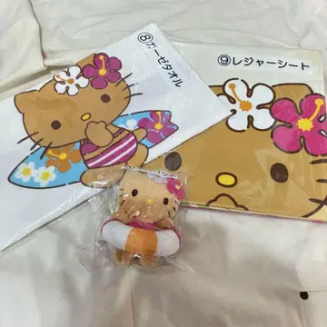 일광화상 키티 산리오 복권 돗자리 거즈 타월 마스코트