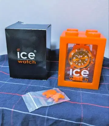 Ice watch 오렌지 시계 밴드 조정 박스 포함 배터리 소모