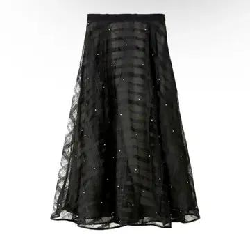 24AW CELFORD 전개 튤 플레어 스커트 BLK
