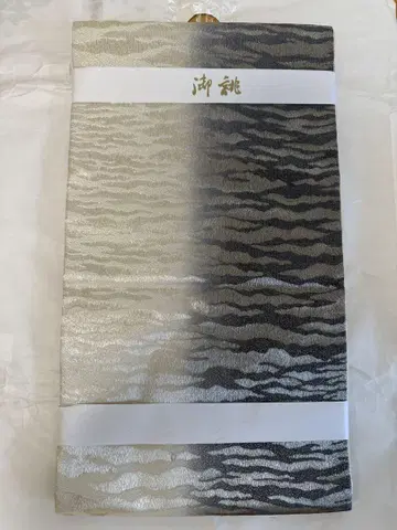 그레이 실버 물결무늬 후쿠로 오비