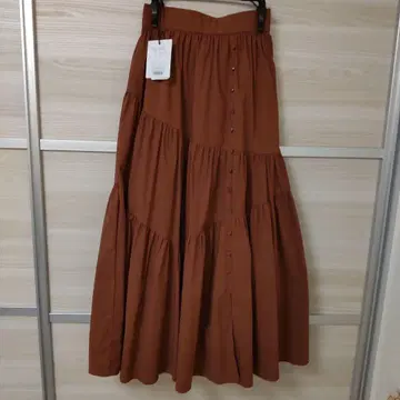 하립투 브라운 플레어 스커트