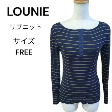LOUNIE 루니 보더 리브 니트 긴팔 티셔츠 사이즈 FREE