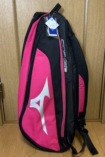 Mizuno 라켓 백 블랙/핑크