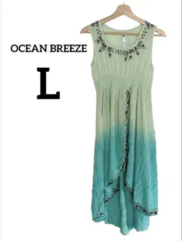 OCEAN BREEZE 슬리브리스 원피스 L 사이즈 자수 여름 바다