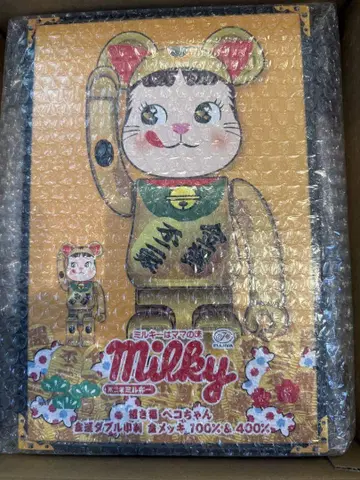 BE@RBRICK 마네키네코 페코짱 금도금 400% 100 베어브릭