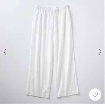 새상품급 나카가와 마사시치 상점 시원한 면 레이어드 팬츠 와이드 화이트