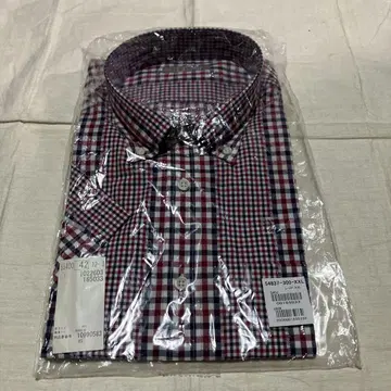 새상품 보관품 DoCLASSE 체크 무늬 반팔 셔츠 2XL
