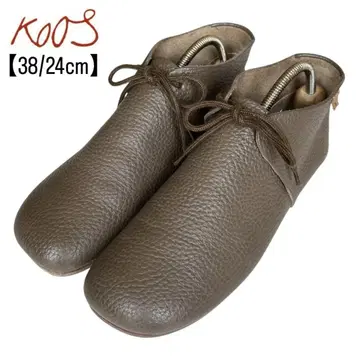 새상품급 KOOS 38 YOVONNE 가죽 주름 가죽 앵클부츠 그레이지