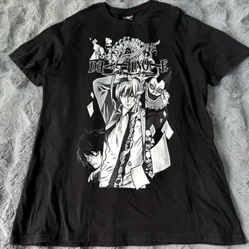 DEATH NOTE 데스노트 티셔츠 블랙 L 사이즈 블랙 로고 프린트