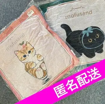 mofusand 고블랑 직조 쿠션 검은 고양이 파르페 2종 세트